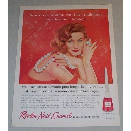 1957 Revlon Nail Enamel Vintage Color Print Ad
