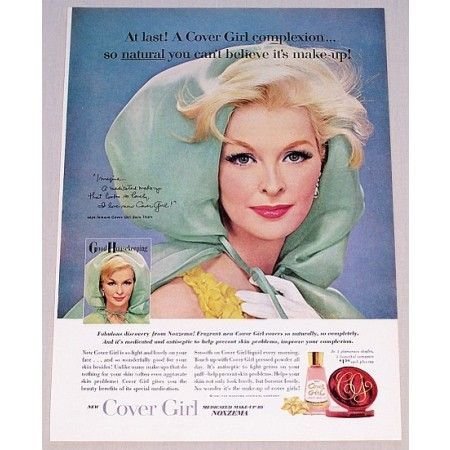 1961 Noxzema Cover Girl Vintage Color Print Ad - Cover Girl Complexion