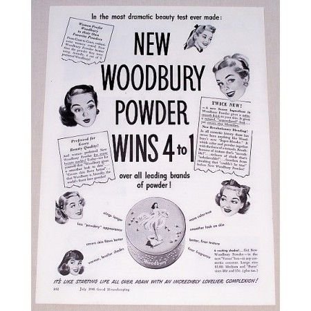 1948 Woodbury Powder Venus Powder Box Vintage Print Ad