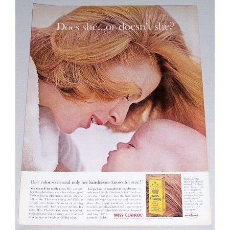1962 Miss Clairol Hair Color Bath Vintage Color Print Ad