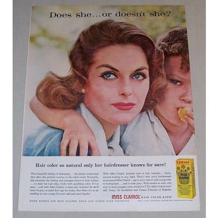 1958 Miss Clairol Hair Color Bath Vintage Color Print Ad