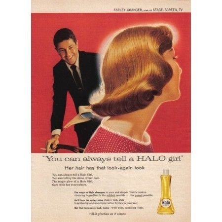 1958 Halo Shampoo Vintage Color Print Ad Celebrity Farley Granger