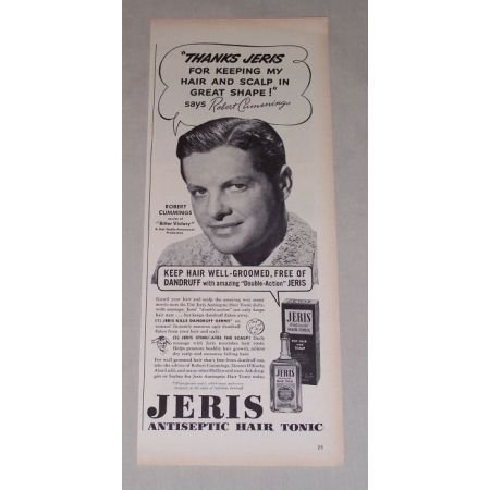 1949 Jeris Hair Tonic Vintage Print Ad Celebrity Robert Cummings