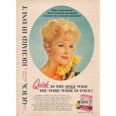 1958 Quick Home Permanent Vintage Color Print Ad - The Only Wave