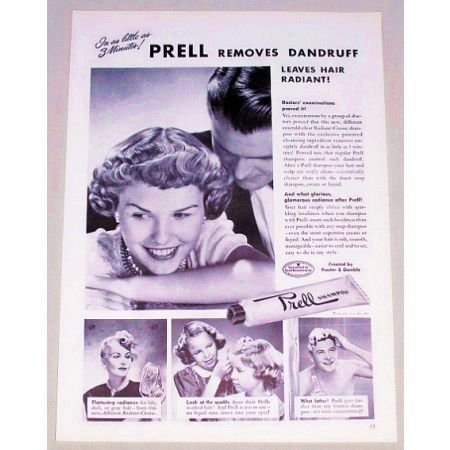 1949 Prell Shampoo Vintage Print Ad - Leaves Hair Radiant!