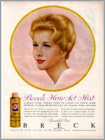 1960 Breck Hair Set Mist Vintage Color Print Ad - Beautiful Hair