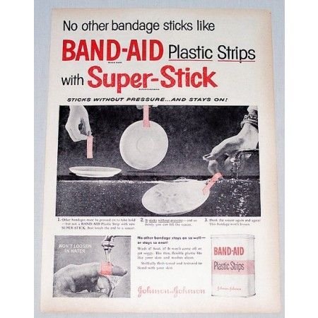 1953 Band Aid Plastic Strips Bandages Vintage Print Ad