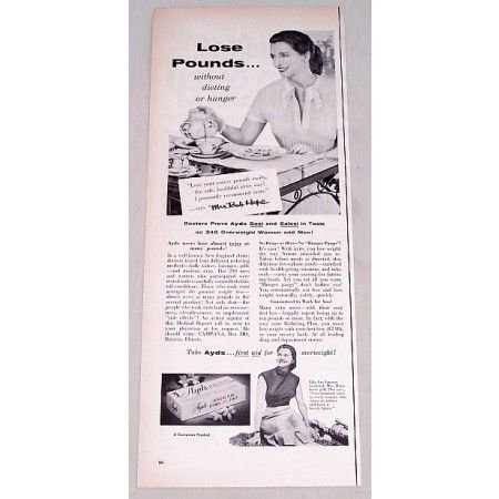 1956 Ayds Vitamin Candy Vintage Print Ad Celebrity Mrs. Bobe Hope