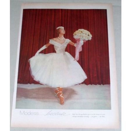 1956 Modess...because Color Print Ad - Woman In Dress