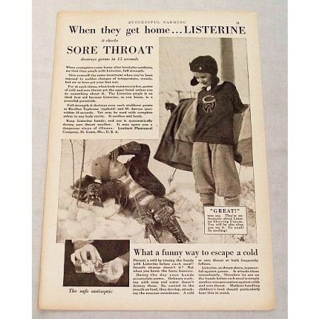 1929 Listerine Antiseptic Print Ad - When They Get Home...