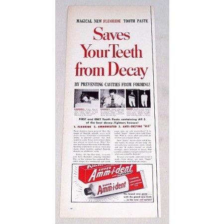 1956 Amm-i-dent Tooth Paste Vintage Print Ad