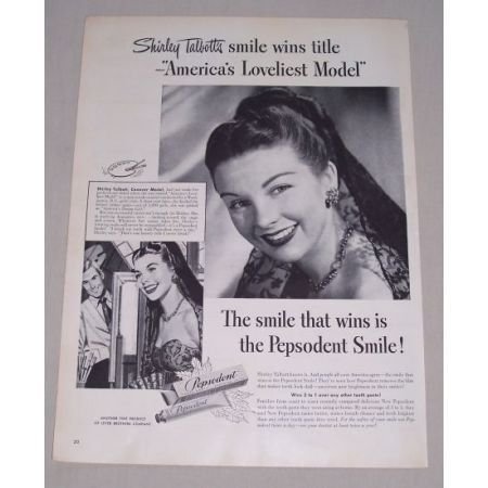 1949 Pepsodent Toothpaste Vintage Print Ad Celebrity Shirley Talbott