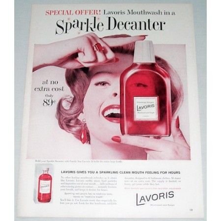 1960 Lavoris Mouthwash Gargle Color Print Ad