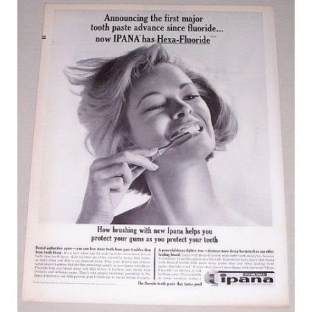 1962 Inpana Toothpaste Vintage Print Ad - Hexa-Fluoride