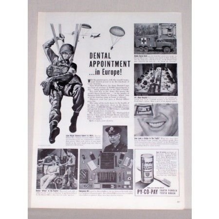 1944 Py-Co-Pay Tooth Powder Wartime WWII Paratrooper Ad