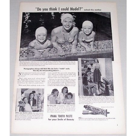 1948 Ipana Tooth Paste Vintage Print Ad - Do You Think I Could Model?
