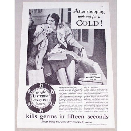 1931 Listerine Antiseptic Vintage Print Ad - After Shopping