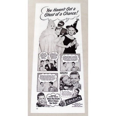 1947 Colgate Dental Cream Vintage Print Ad - Ghost Of A Chance