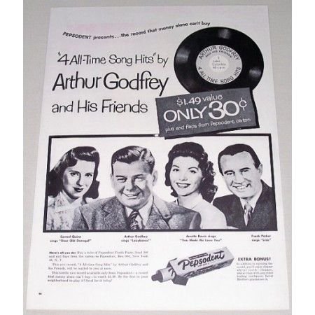1955 Pepsodent Toothpaste Vintage Print Ad - Arthur Godfrey + Others