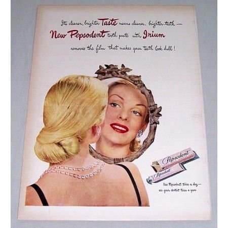 1946 Pepsodent Tooth Paste Color Print Ad