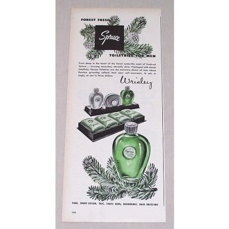 1946 Wrisley Spruce Toiletries For Men Color Print Ad