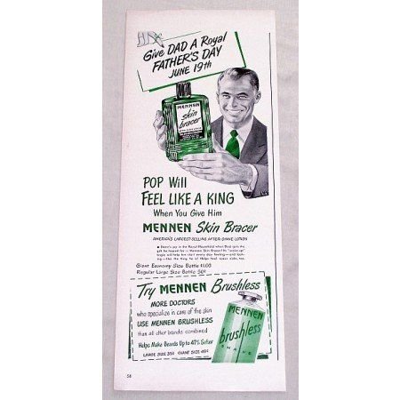 1949 Mennen Skin Bracer After Shave Lotion Vintage Print Ad