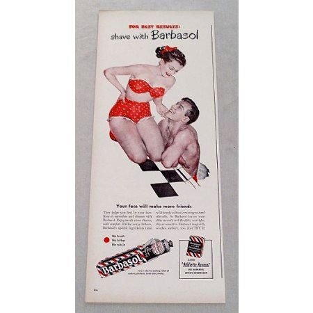1948 Barbasol Beard Softener Woman Swimsuit Art Color Print Ad