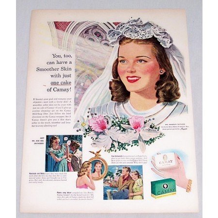 1947 Camay Soap Color Wedding Art Color Print Ad