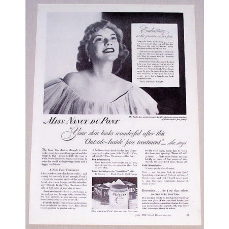 1948 Pond's Cold Cream Vintage Print Ad - Enchanting
