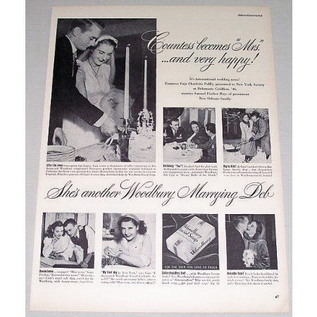 1948 Woodbury Facial Soap Vintage Print Ad - Countess Becomes...