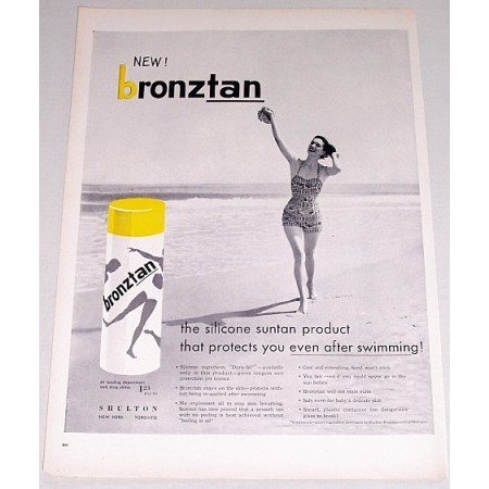 1955 Shulton Bronztan Suntan Product Vintage Print Ad