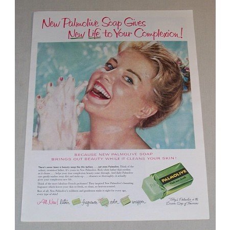 1958 Palmolive Soap Color Print Ad - New Life