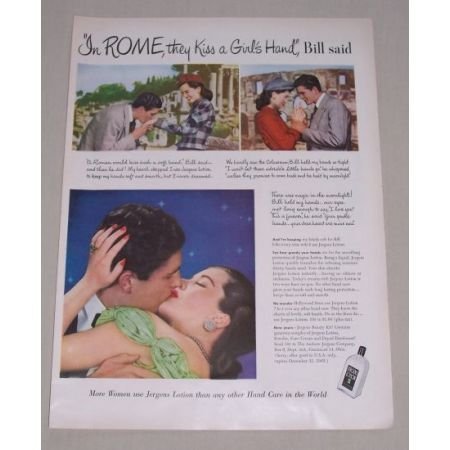 1949 Jergens Lotion Color Print Ad - In Rome