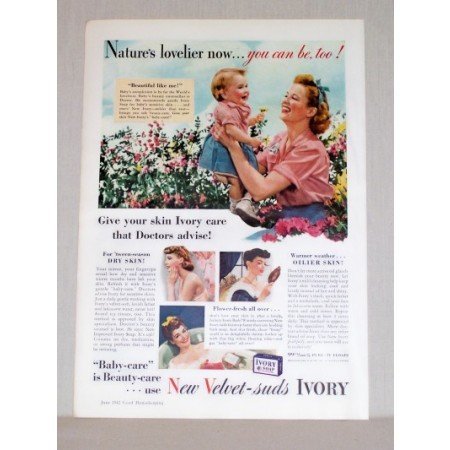 1942 Ivory Soap Color Print Ad - Beautiful Like Me!