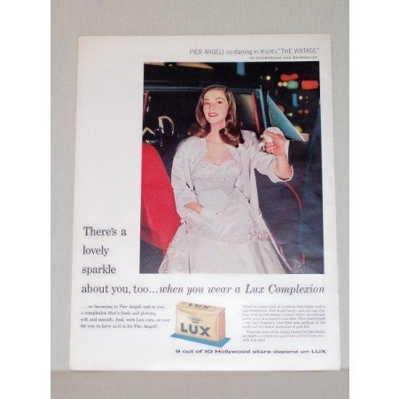 1957 Lux Soap Color Print Ad Celebrity Pier Angeli