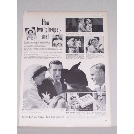 1950 Woodbury Facial Soap Vintage Print Ad - How Two Pin-ups Met