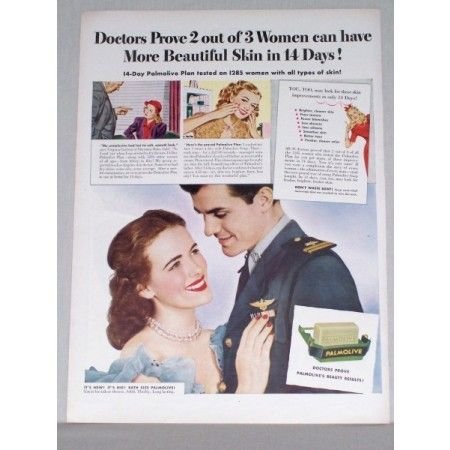 1944 Palmolive Soap Vintage Color Print Wartime Ad - Palmolive Plan