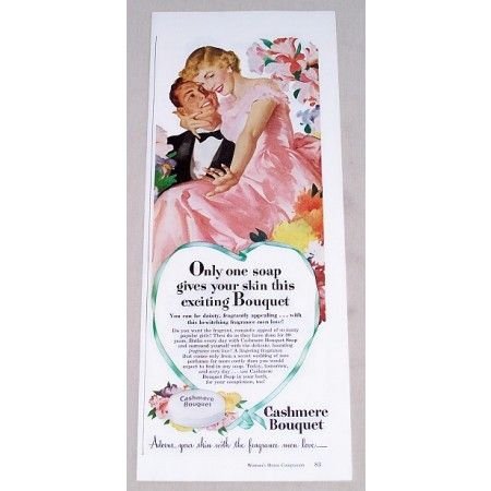1949 Cashmere Bouquet Soap Color Print Art Ad