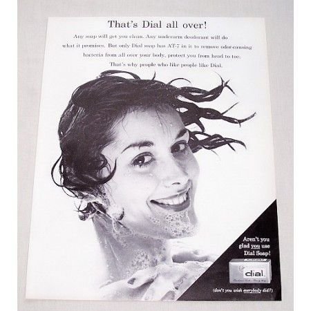 1961 Dial Soap Vintage Print Ad - That's Dial All Over!