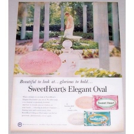 1958 Sweetheart's Beauty Soap Color Print Ad - Elegant Oval