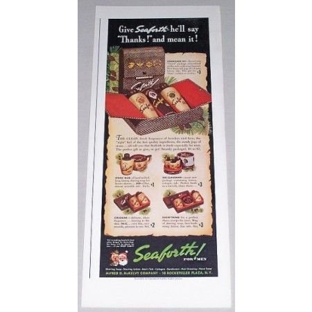 1942 Seaforth For Men Bath Accessories Color Print Ad