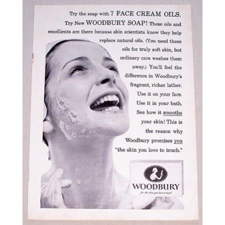 1955 Woodbury Soap Vintage Print Ad - 7 Face Cream Oils