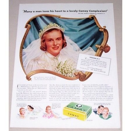 1939 Camay Soap Color Print Ad - Many A Man Loses
