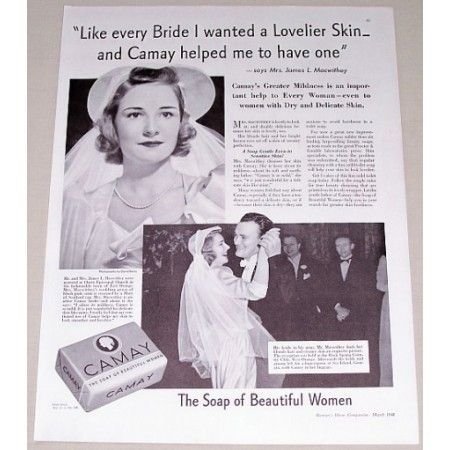 1941 Camay Soap Vintage Print Ad - Like Every Bride...