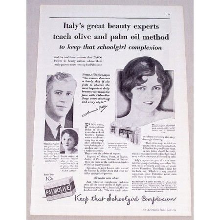 1931 Palmolive Soap Vintage Print Ad - Italy's Great Beauty
