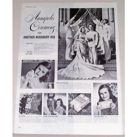 1945 Woodbury Facial Vintage Print Ad - Annapolis Ceremony