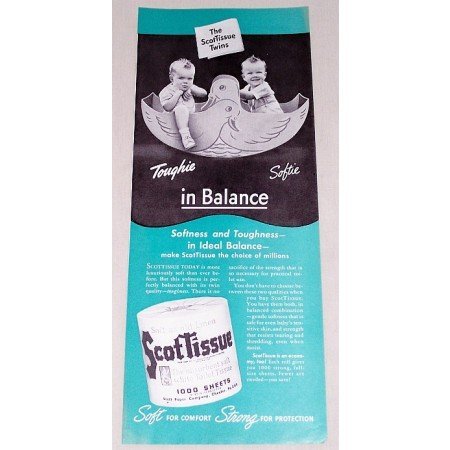 1942 ScotTissue Toilet Tissue Color Print Ad - In Balance