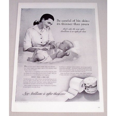 1950 ScotTissue Toilet Tissue Vintage Print Ad