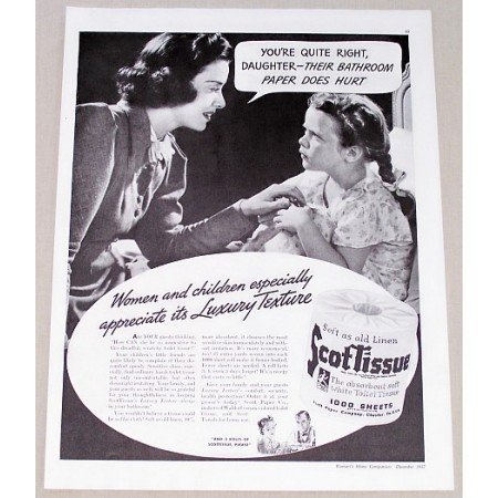 1937 Scotissue Toilet Tissue Vintage Print Ad - Your Quite Right