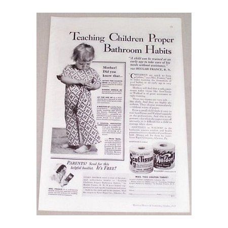 1935 ScotTissue Toilet Tissue Vintage Print Ad - Teaching